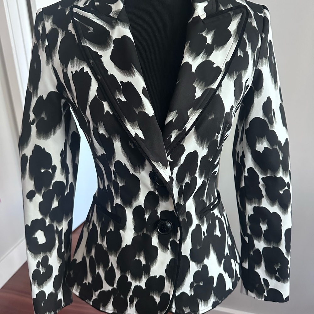Moschino Black and White Printed Blazer